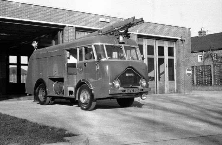 The Broadway water tender at Evesham fire station c.1975