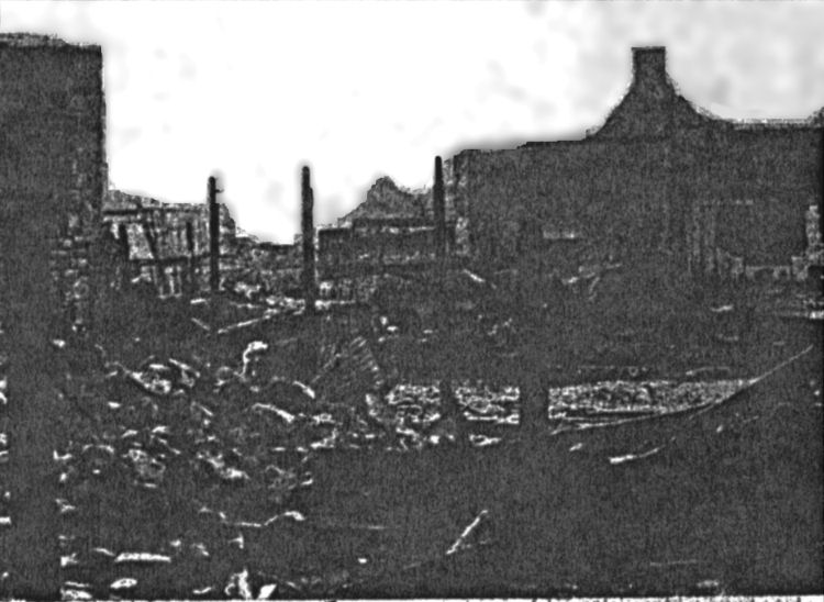 Russell's barn after the bombing
